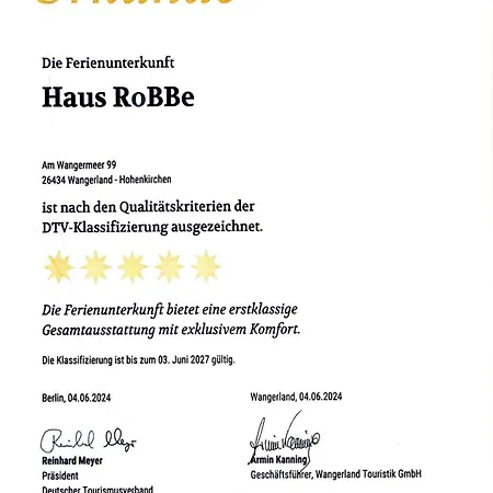 Robbe Hébergement de vacances Schillig